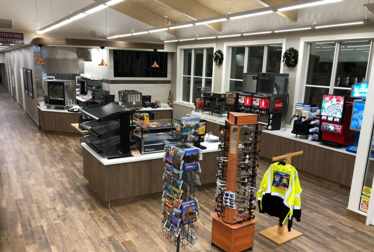 Little America Fuel Center and Deli checkout area near Rock Springs and Green River, Wyoming