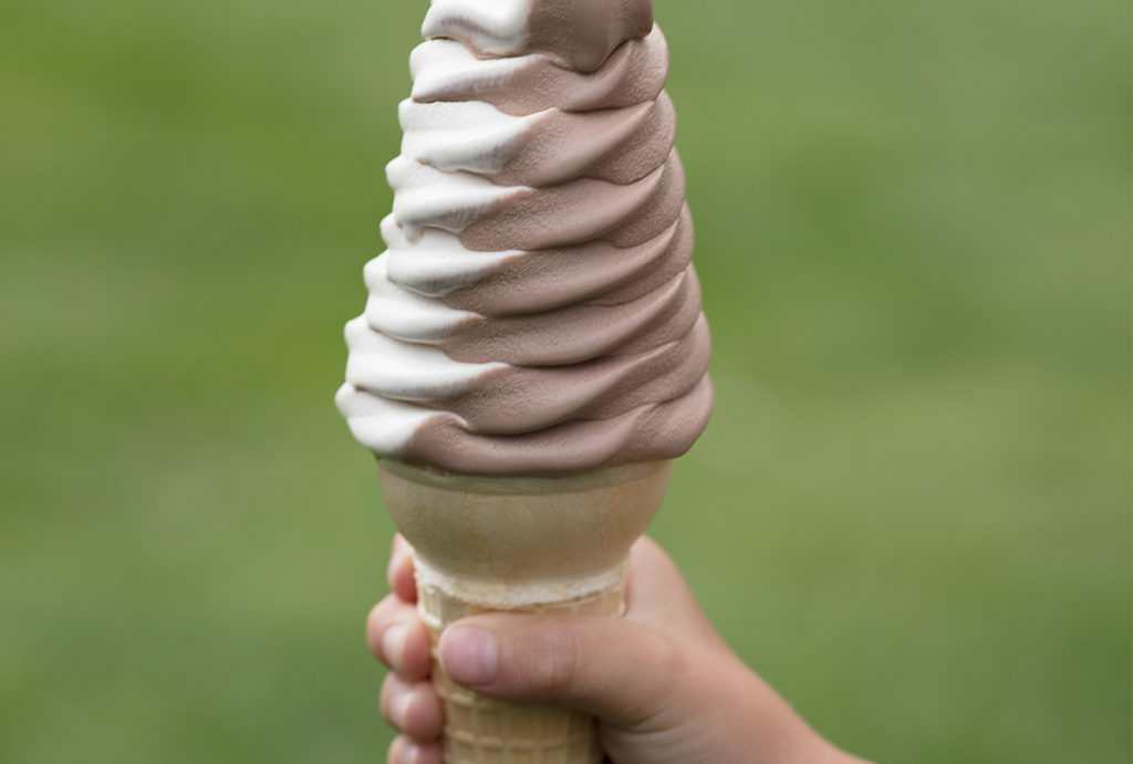 The famed soft serve ice cream cone from the Little America Hotel near Rock Springs and Green River, Wyoming