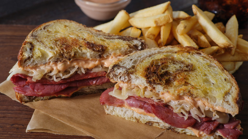Close up of Reuben Sandwich from the Little America Travel Center Hot Grille & Deli