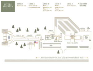 a map of the Little America Hotel property.